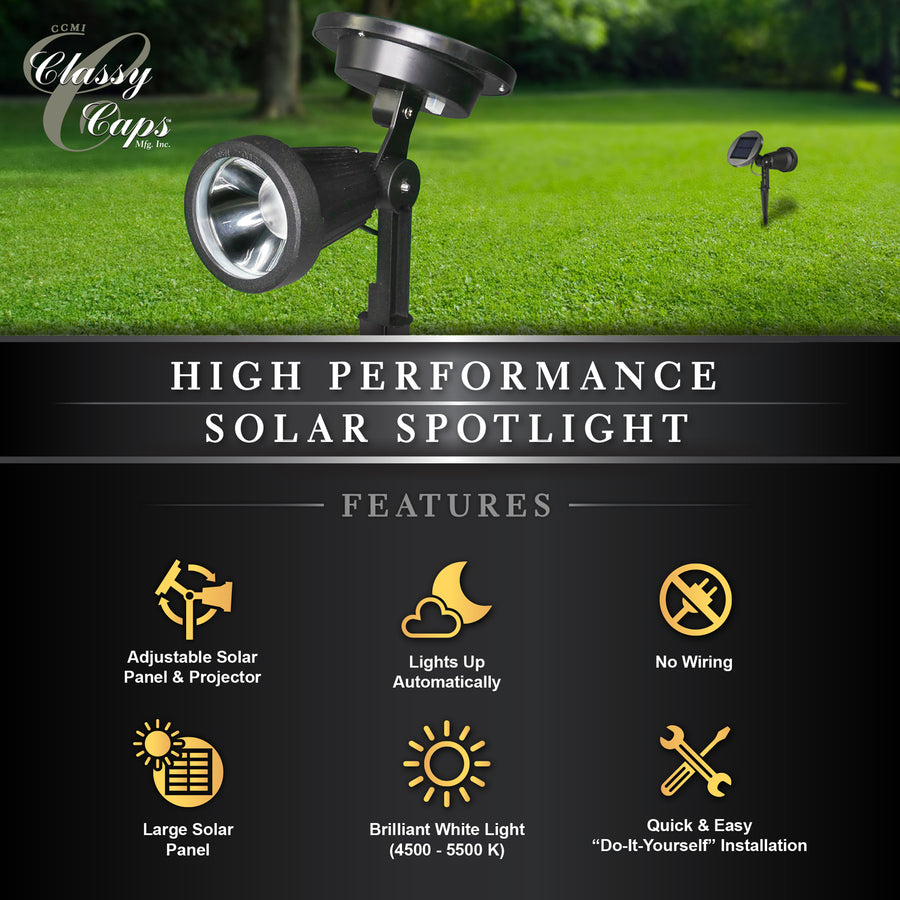 Classy Caps PL427 High Performance Solar Spotlight - Atlantic Lighting