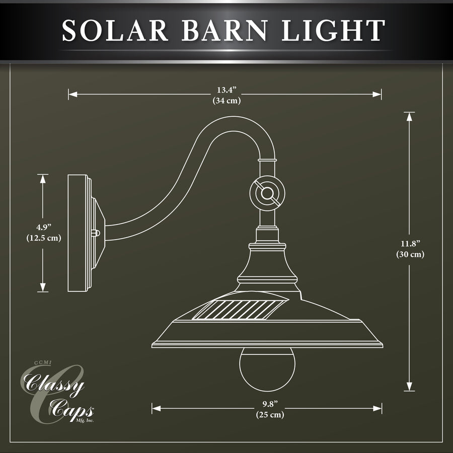 Classy Caps SBL738 Dark Bronze Solar Barn Light - Atlantic Lighting