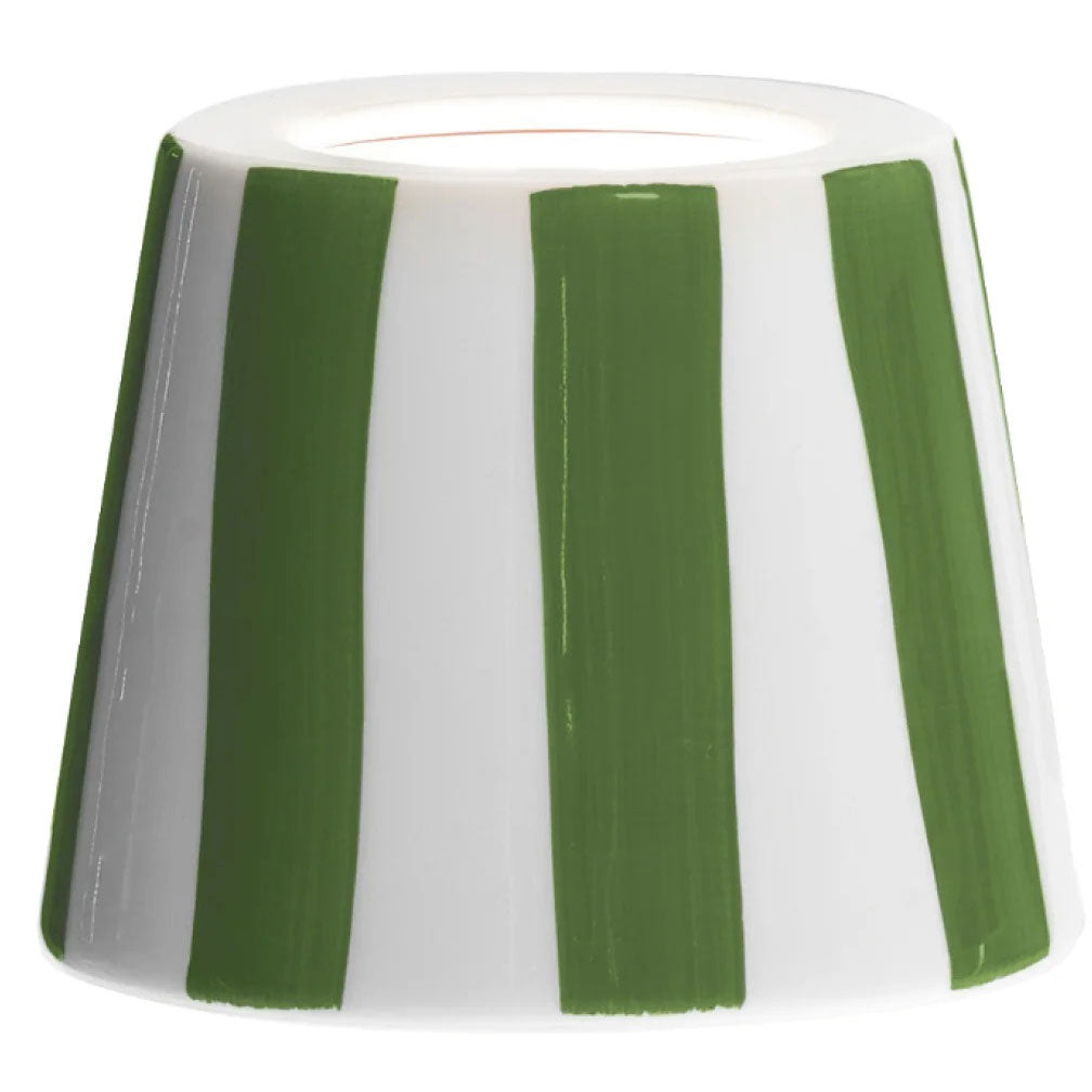Zafferano SDZA-340-BC1 Poldina Lido Shade White / Green Stripes - Atlantic Lighting