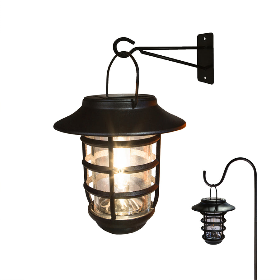 Classy Caps SHW553 Black Aluminum Nottingham Solar Hanging Coach Light - Atlantic Lighting