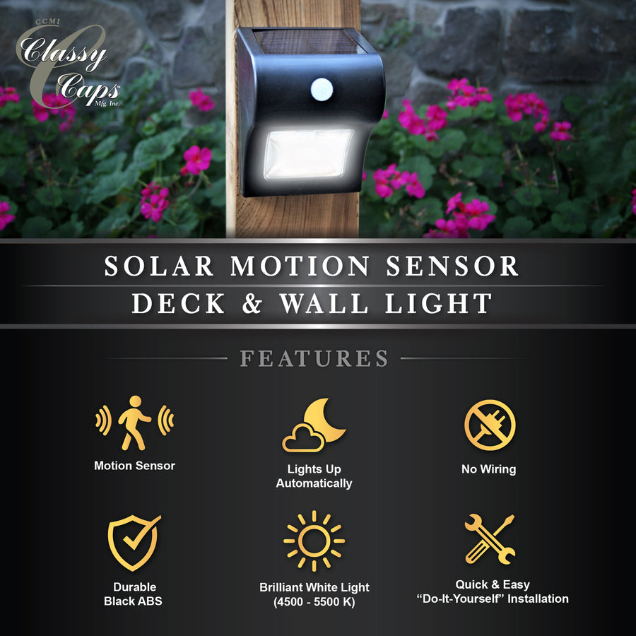 Classy Caps SL133 Solar Motion Sensor Deck & Wall Light - Atlantic Lighting