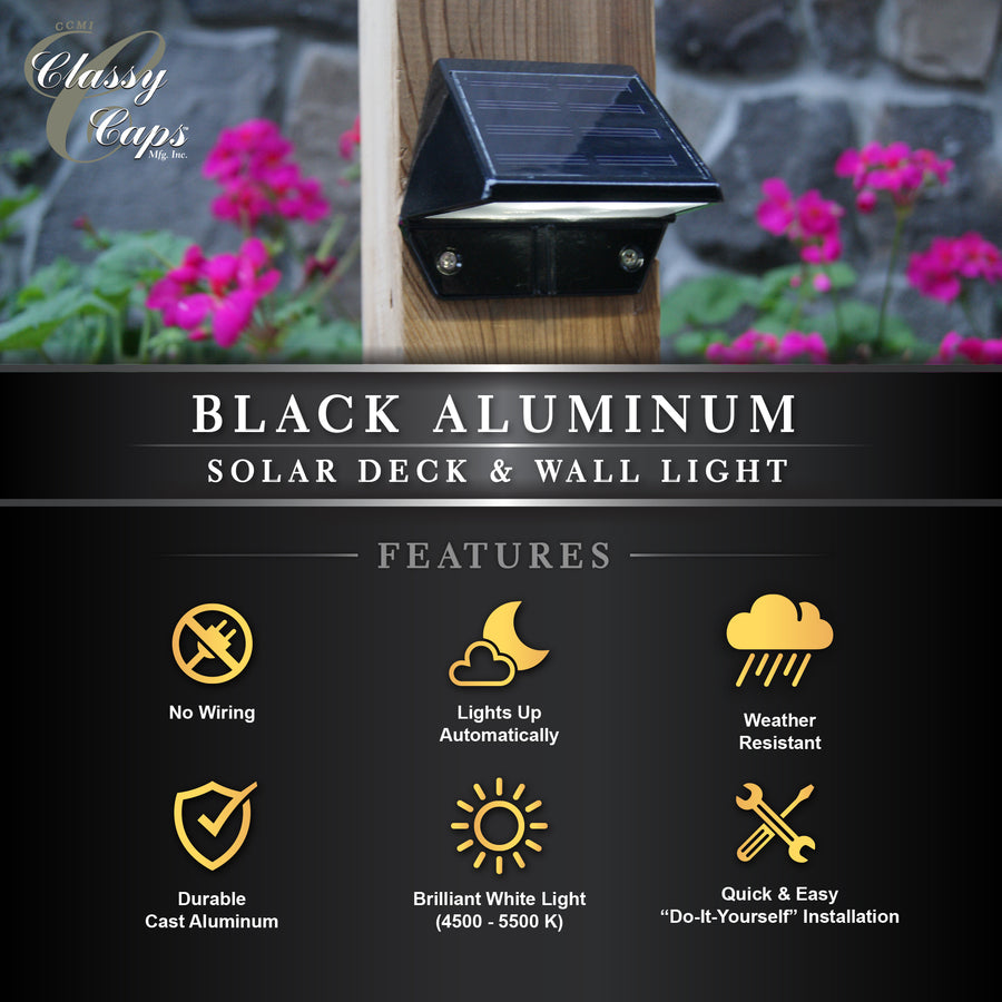 Classy Caps SL178 Black Aluminum Deck & Wall Light - Atlantic Lighting