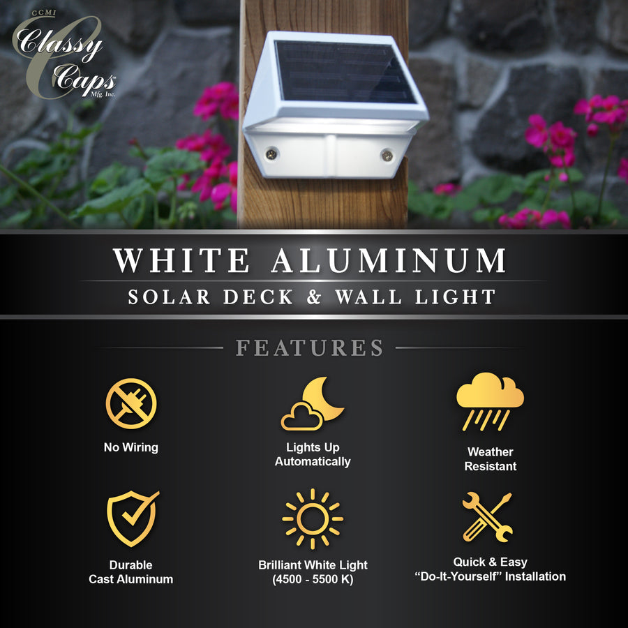 Classy Caps SL179 White Aluminum Deck & Wall Light - Atlantic Lighting