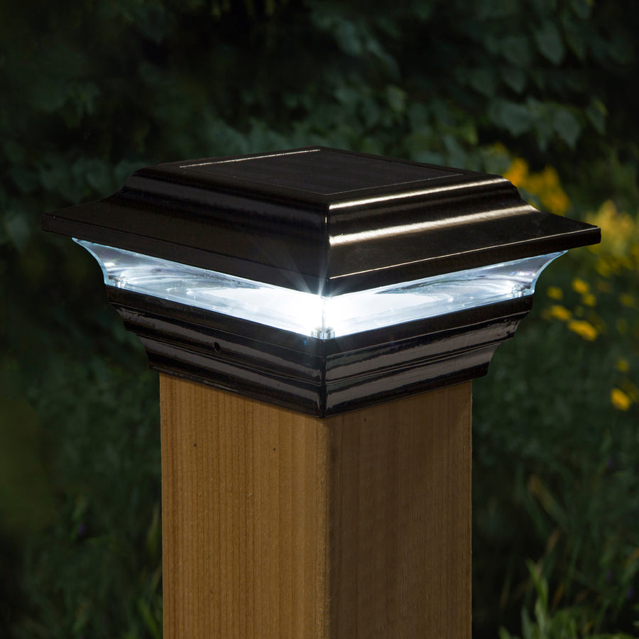 Classy Caps SL211B 4X4 Black Aluminum Imperial Solar Post Cap - Atlantic Lighting