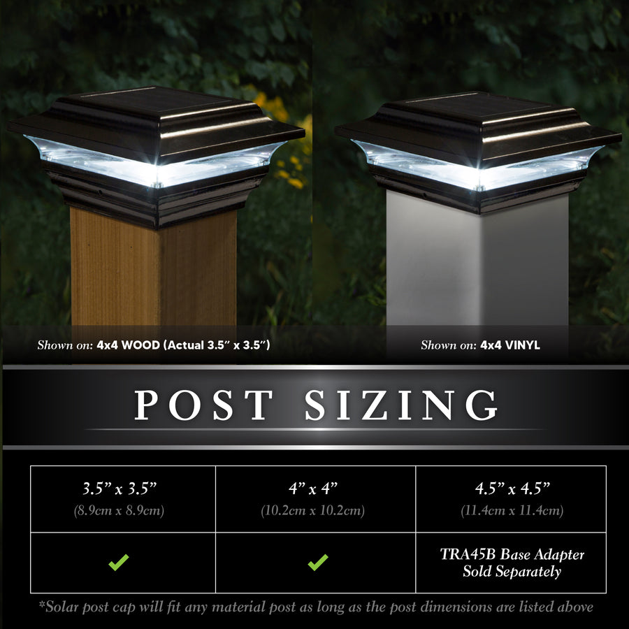 Classy Caps SL211B 4X4 Black Aluminum Imperial Solar Post Cap - Atlantic Lighting
