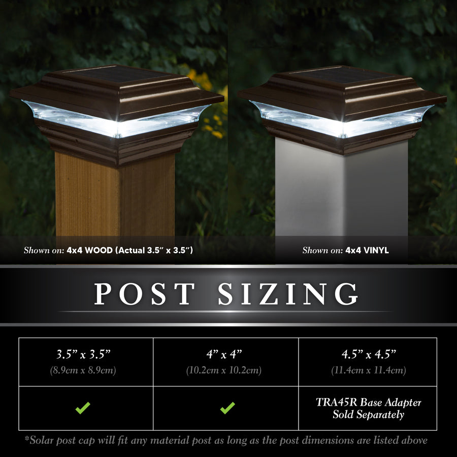 Classy Caps SL211R 4X4 Bronze Aluminum Imperial Solar Post Cap - Atlantic Lighting