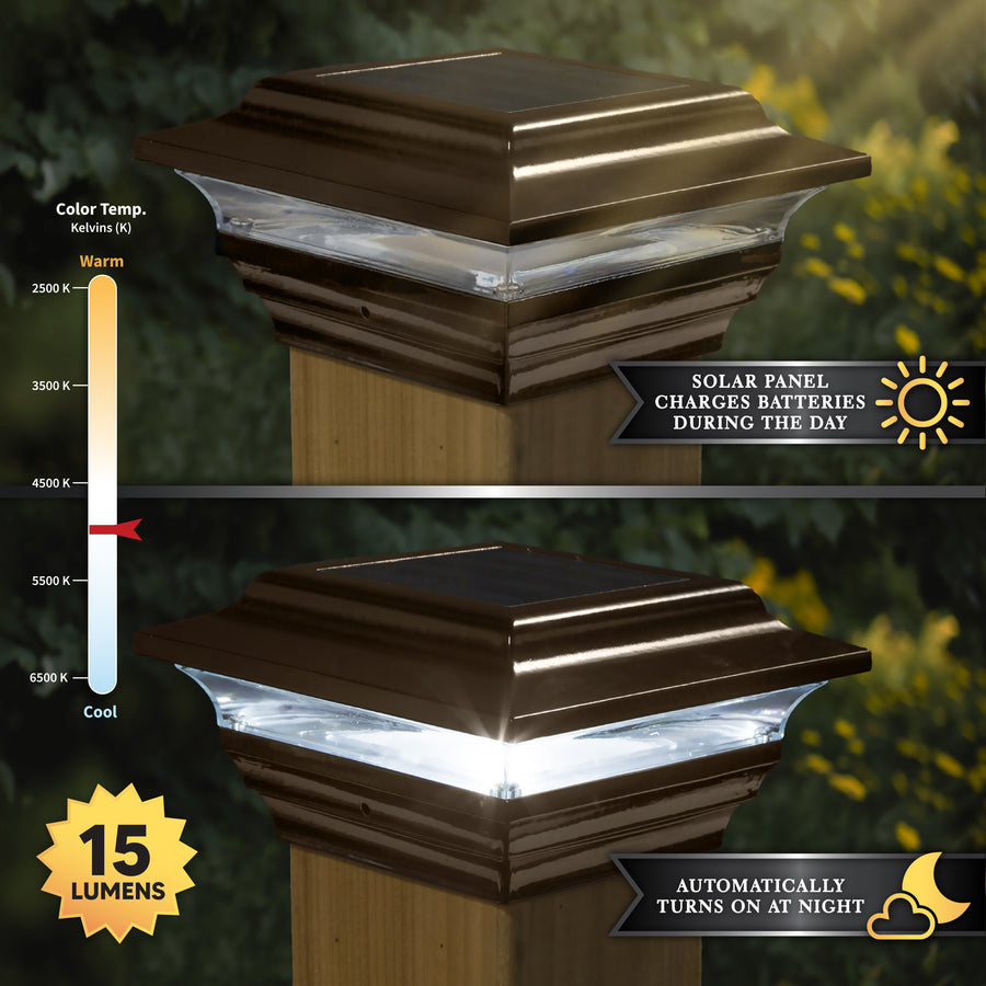 Classy Caps SL211R 4X4 Bronze Aluminum Imperial Solar Post Cap - Atlantic Lighting