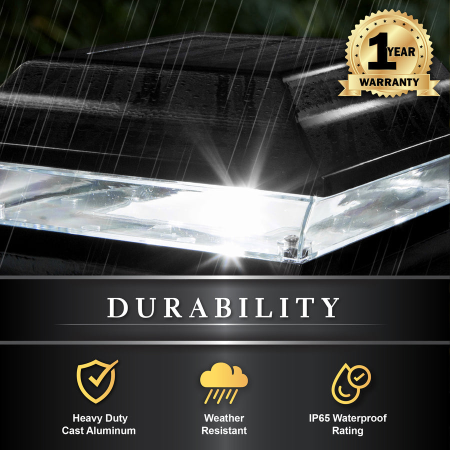 Classy Caps SL214B 5X5 Black Aluminum Imperial Solar Post Cap - Atlantic Lighting