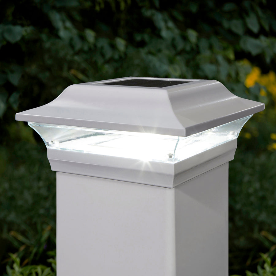 Classy Caps SL214W 5X5 White Aluminum Imperial Solar Post Cap - Atlantic Lighting
