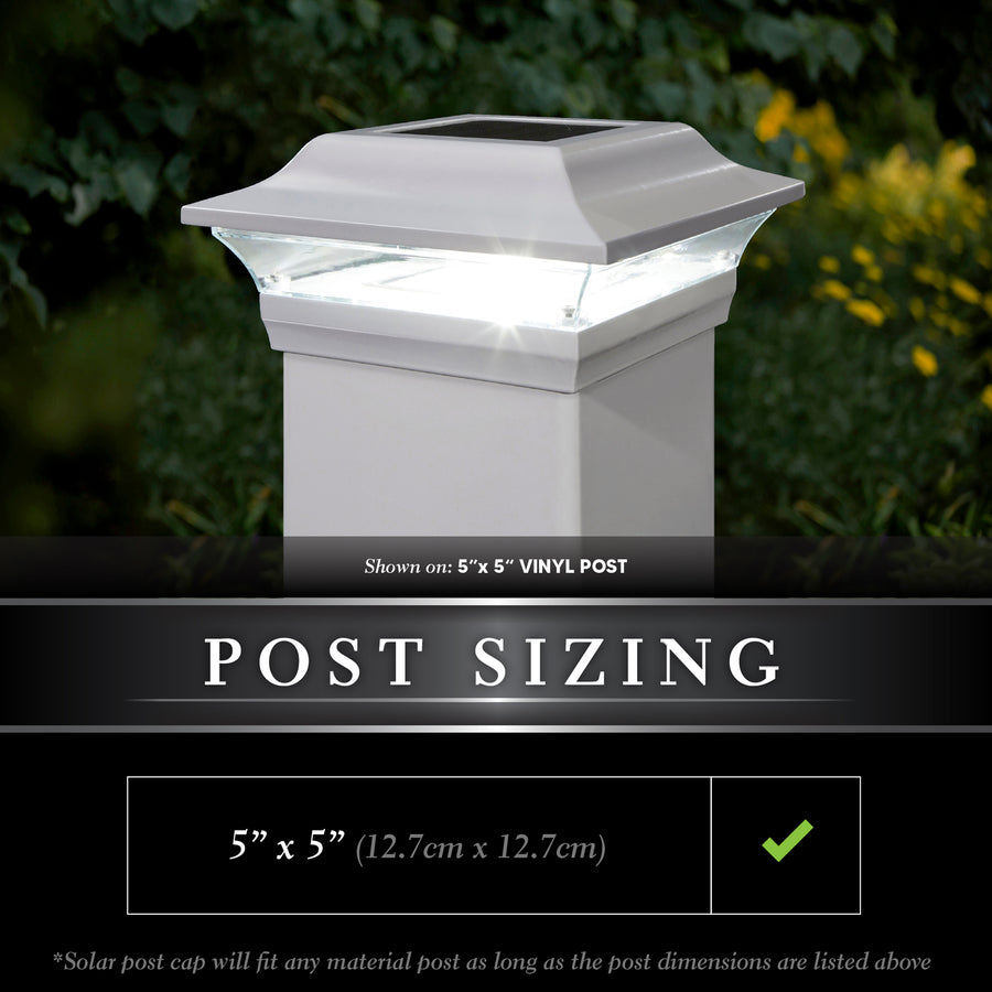Classy Caps SL214W 5X5 White Aluminum Imperial Solar Post Cap - Atlantic Lighting