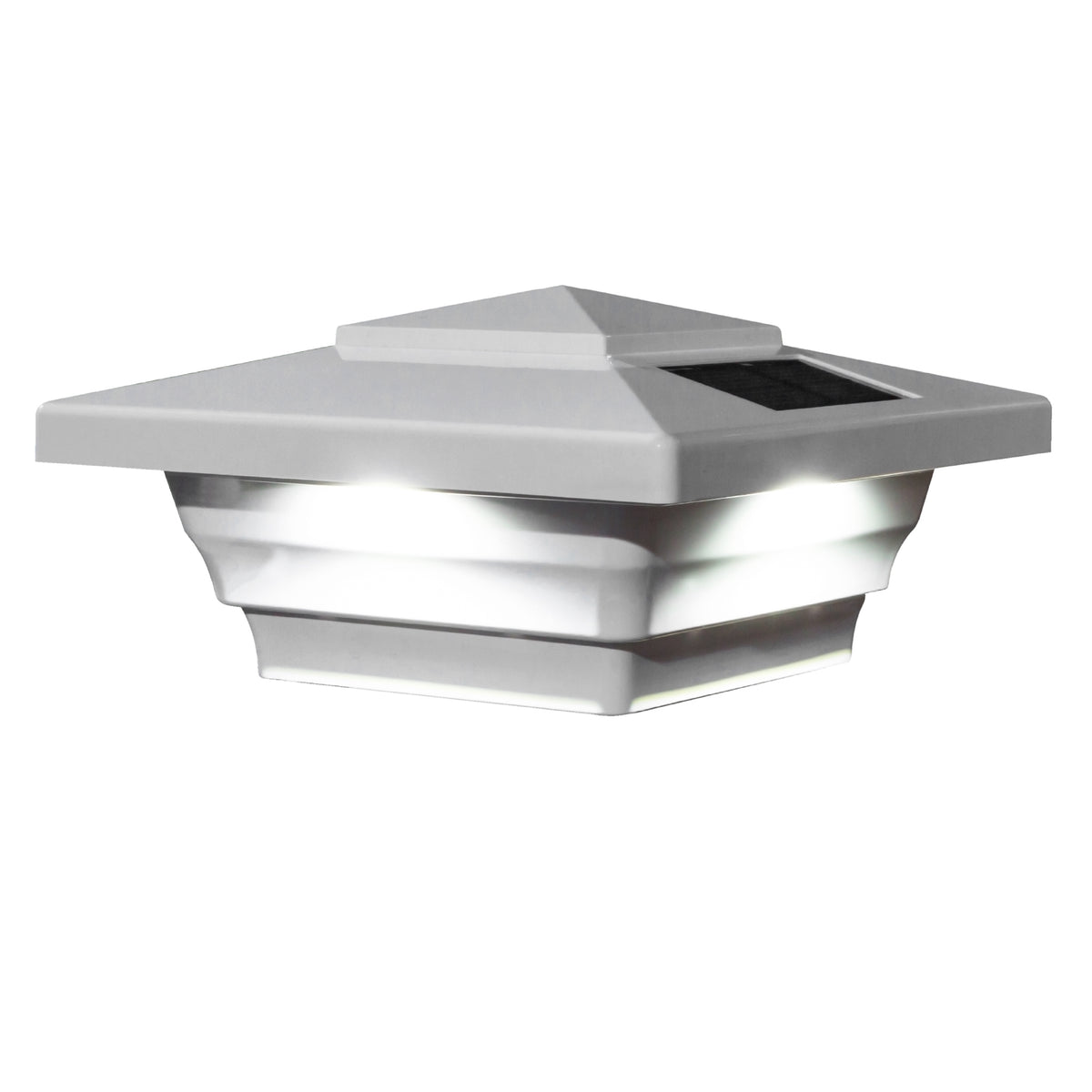 Classy Caps SL4400 4X4 White Pvc Windsor Solar Post Cap - Atlantic Lighting
