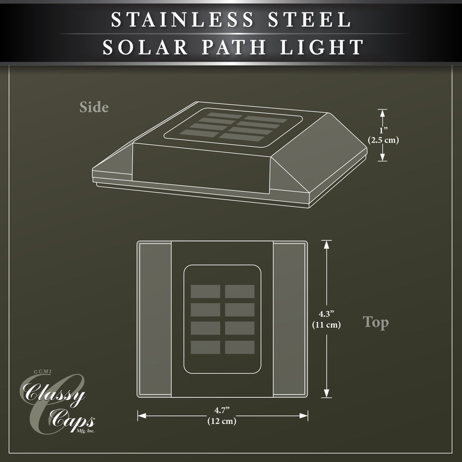 Classy Caps SL499 Stainless Steel Solar Path Light - Atlantic Lighting