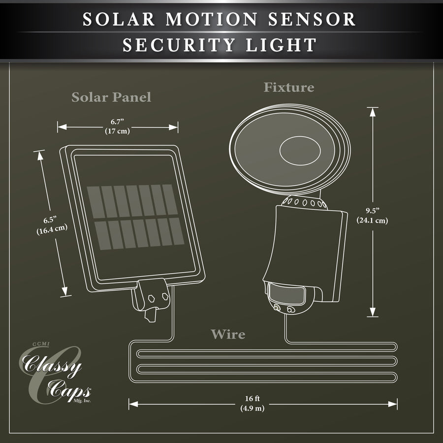 Classy Caps SL500 Solar Motion Sensor Security Light - Atlantic Lighting