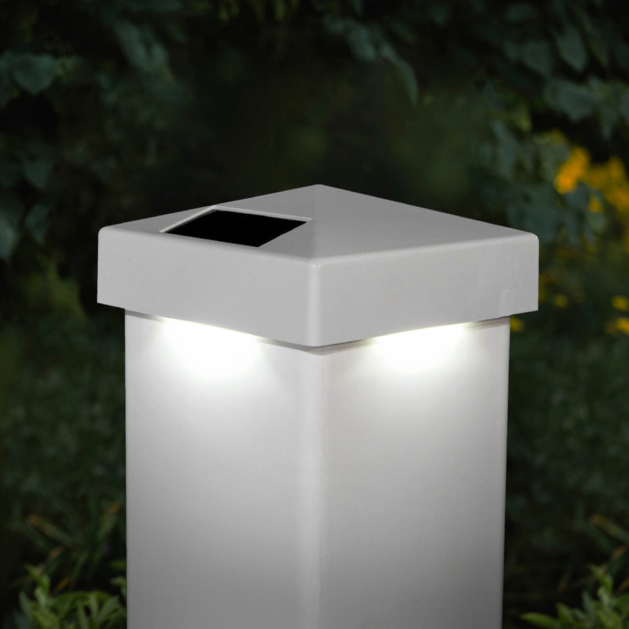 Classy Caps SL9901 4X4 White Pvc Pyramid Solar Post Cap - Atlantic Lighting