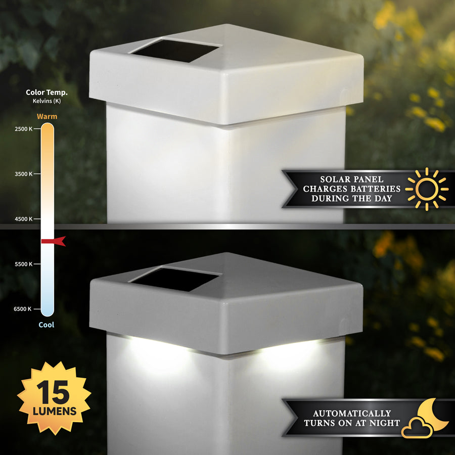 Classy Caps SL9901 4X4 White Pvc Pyramid Solar Post Cap - Atlantic Lighting