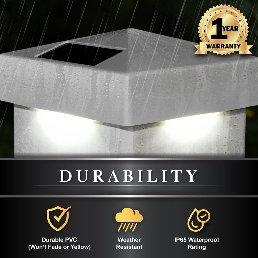 Classy Caps SL9901 4X4 White Pvc Pyramid Solar Post Cap - Atlantic Lighting
