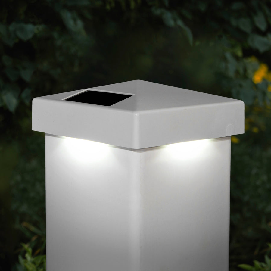 Classy Caps SL9902 5X5 White Pvc Pyramid Solar Post Cap - Atlantic Lighting