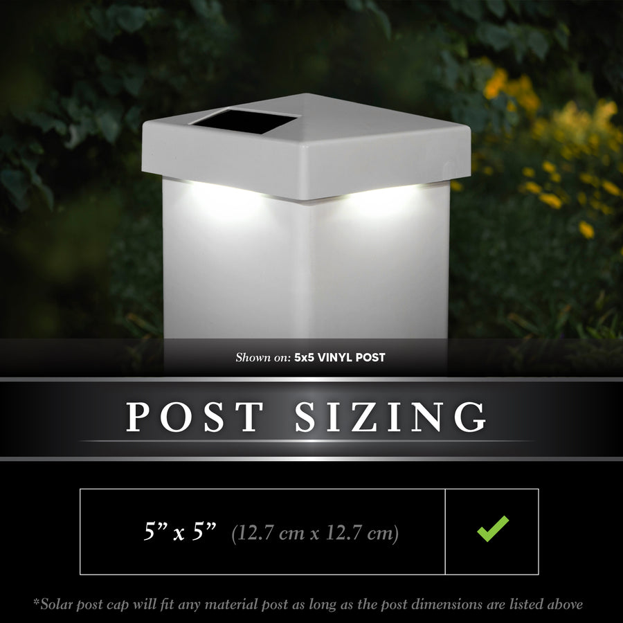 Classy Caps SL9902 5X5 White Pvc Pyramid Solar Post Cap - Atlantic Lighting