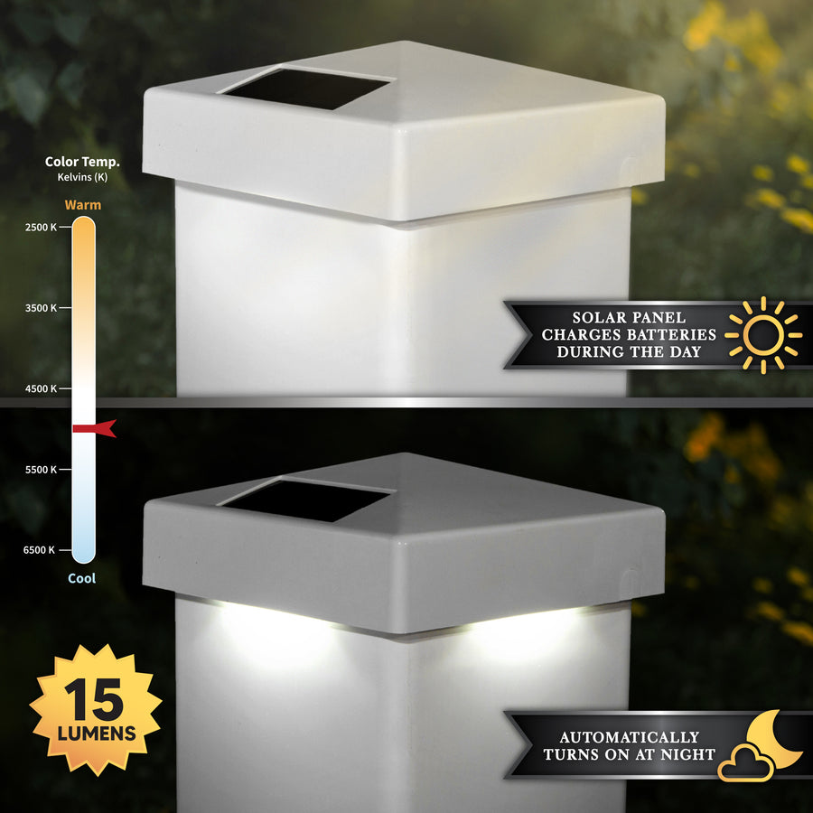 Classy Caps SL9902 5X5 White Pvc Pyramid Solar Post Cap - Atlantic Lighting