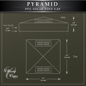 Classy Caps 5X5 White Pvc Pyramid Solar Post Cap SL9902