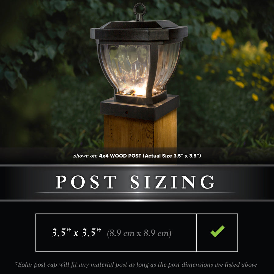 Classy Caps SL994 4X4 Dark Bronze Manchester Solar Post Cap - Atlantic Lighting