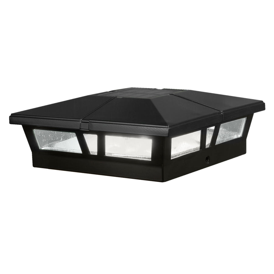 Classy Caps SLC771B 6X6 Black Aluminum Cambridge Solar Post Cap - Atlantic Lighting