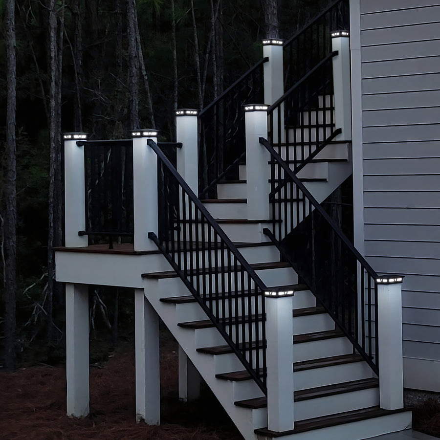 Classy Caps SLC771B 6X6 Black Aluminum Cambridge Solar Post Cap - Atlantic Lighting