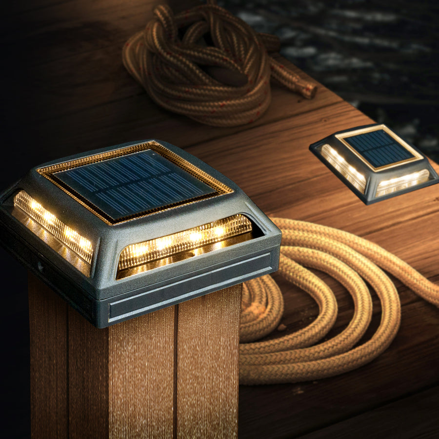 Classy Caps SLD505B Muskoka Black Aluminum Solar Post/Path/Dock Light - Atlantic Lighting
