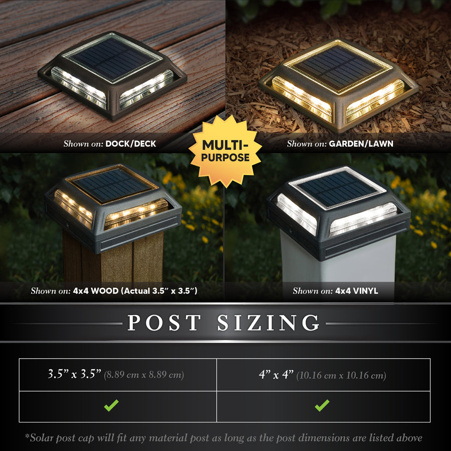 Classy Caps SLD505B Muskoka Black Aluminum Solar Post/Path/Dock Light - Atlantic Lighting