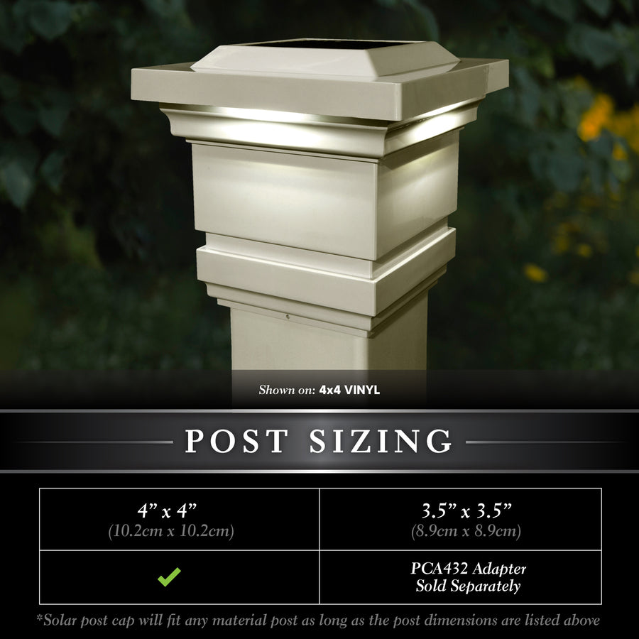 Classy Caps SLO74T 4X4 Tan Pvc Classy Solar Post Cap - Atlantic Lighting