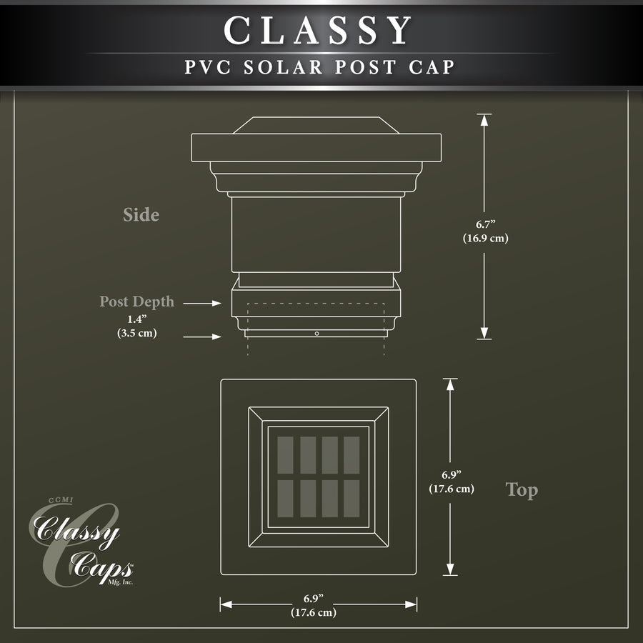 Classy Caps SLO74T 4X4 Tan Pvc Classy Solar Post Cap - Atlantic Lighting