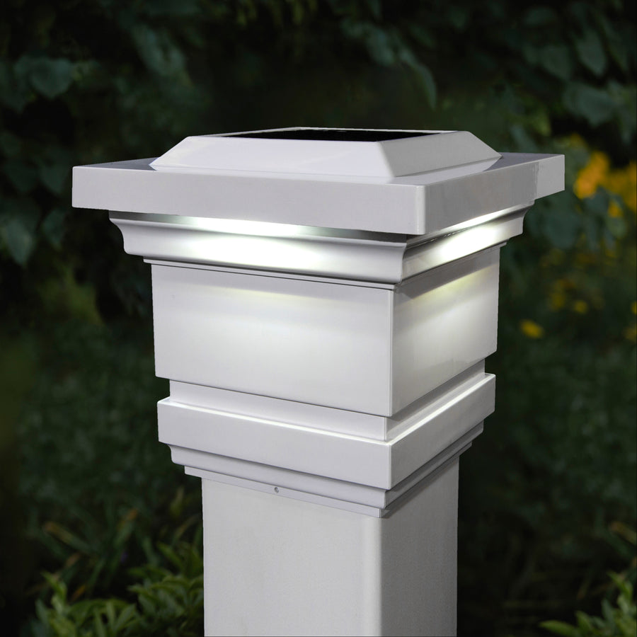 Classy Caps SLO74W 4X4 White Pvc Classy Solar Post Cap - Atlantic Lighting