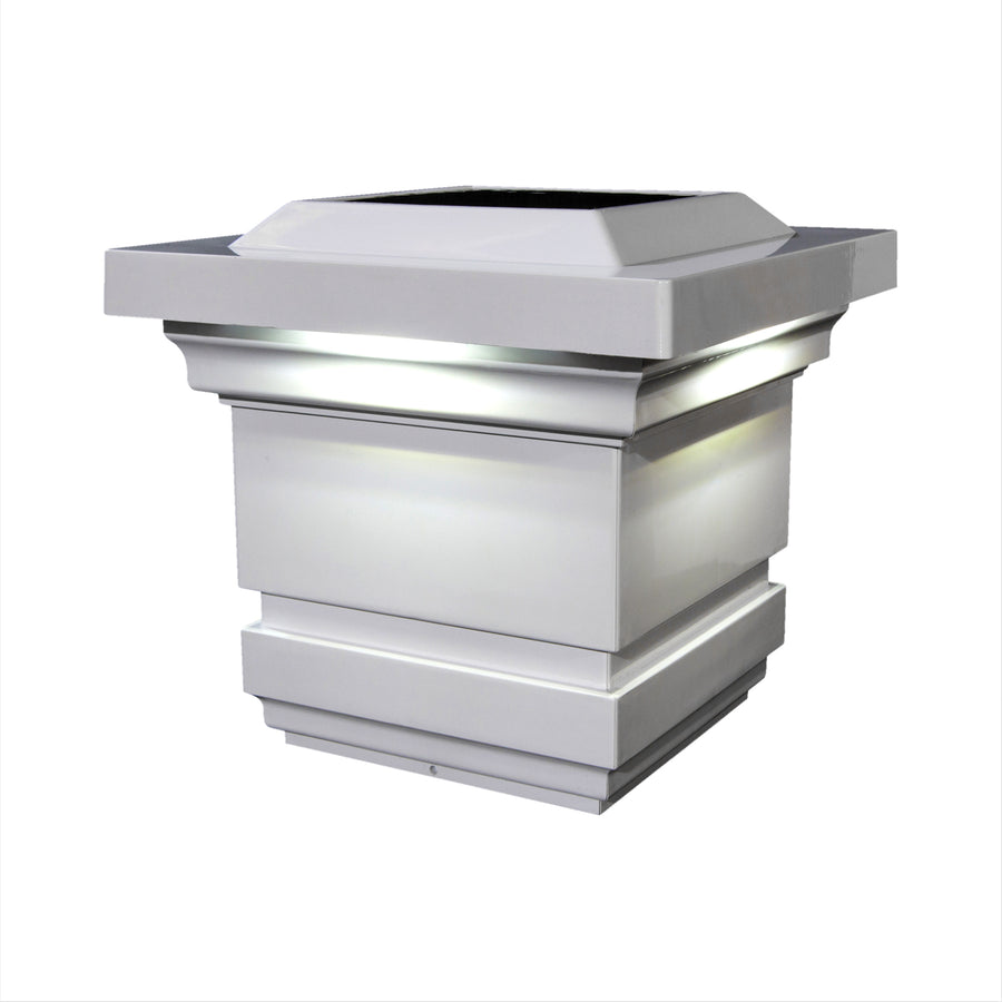Classy Caps SLO74W 4X4 White Pvc Classy Solar Post Cap - Atlantic Lighting