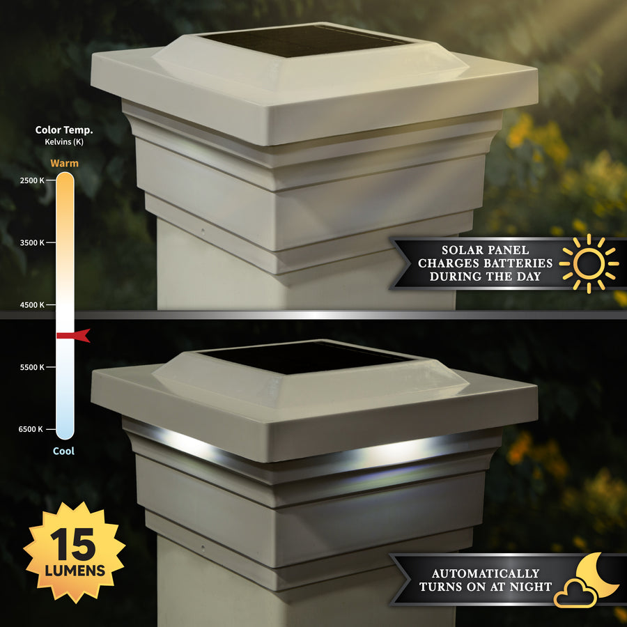 Classy Caps SLO75T 5X5 Tan Pvc Majestic Solar Post Cap - Atlantic Lighting
