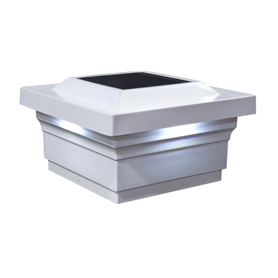 Classy Caps SLO75W 5X5 White Pvc Majestic Solar Post Cap - Atlantic Lighting