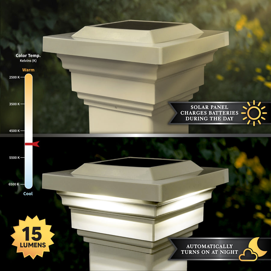 Classy Caps SLO78T 4X4 Tan Pvc Regal Solar Post Cap - Atlantic Lighting