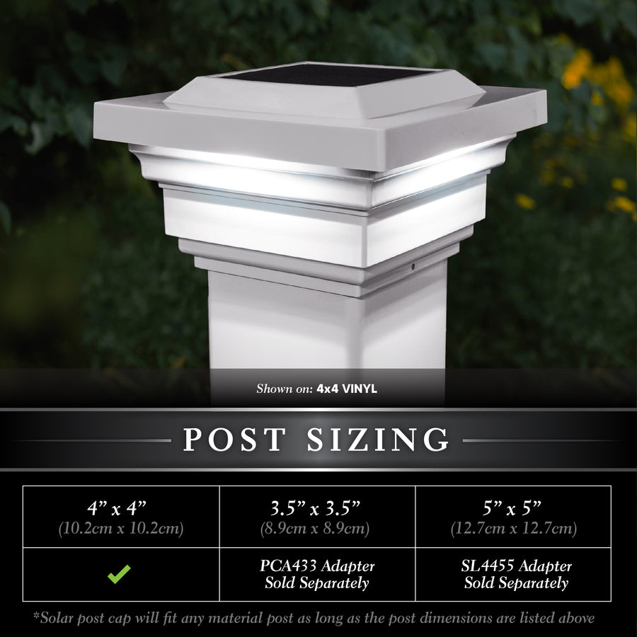 Classy Caps SLO78W 4X4 White Pvc Regal Solar Post Cap - Atlantic Lighting