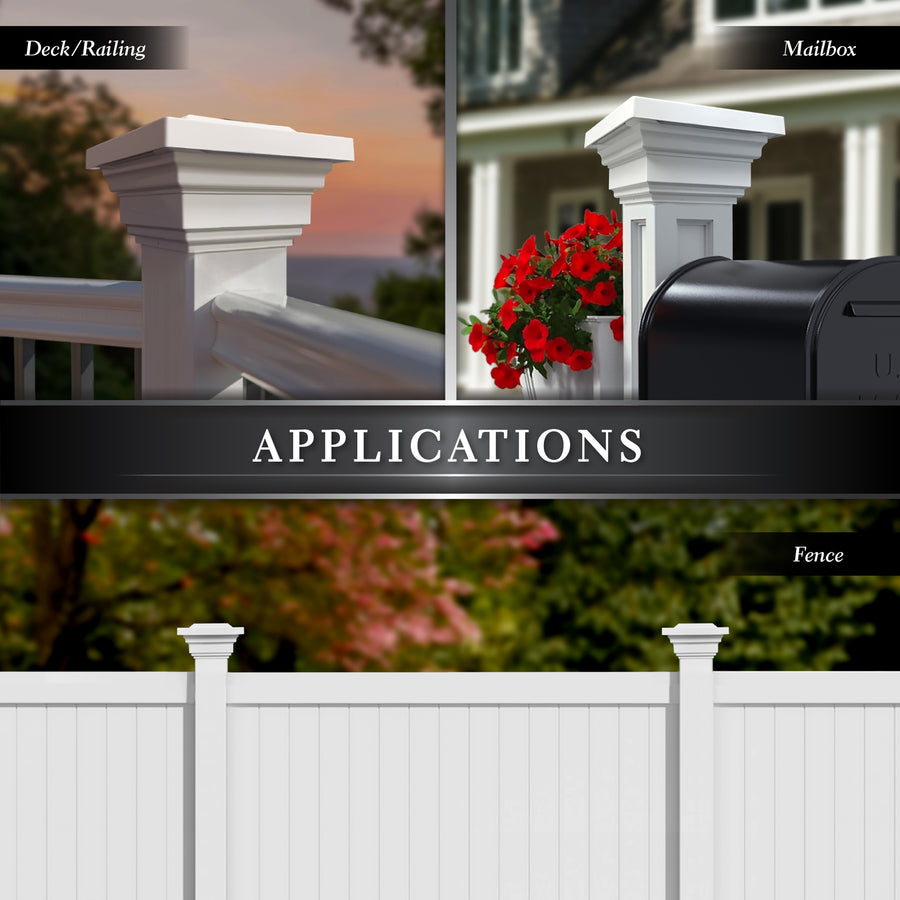 Classy Caps SLO78W 4X4 White Pvc Regal Solar Post Cap - Atlantic Lighting