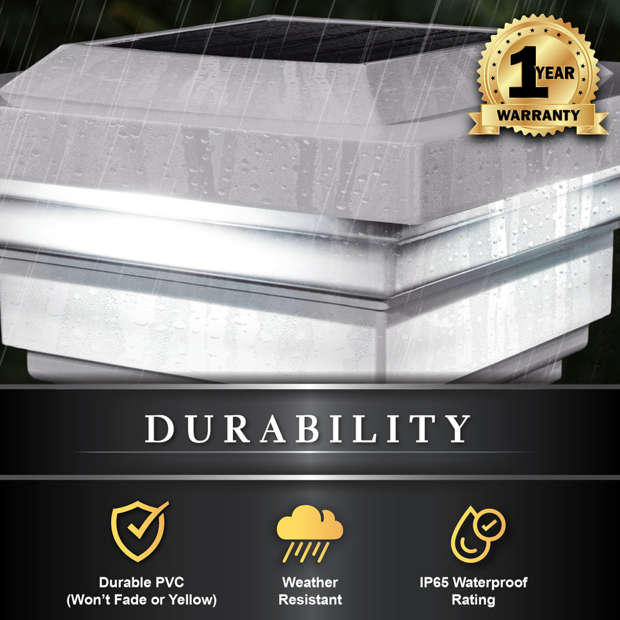 Classy Caps SLO78W 4X4 White Pvc Regal Solar Post Cap - Atlantic Lighting