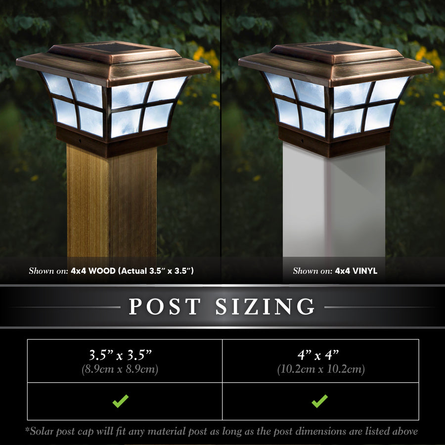 Classy Caps SLO79C 4X4 Copper Plated Prestige Solar Post Cap - Atlantic Lighting