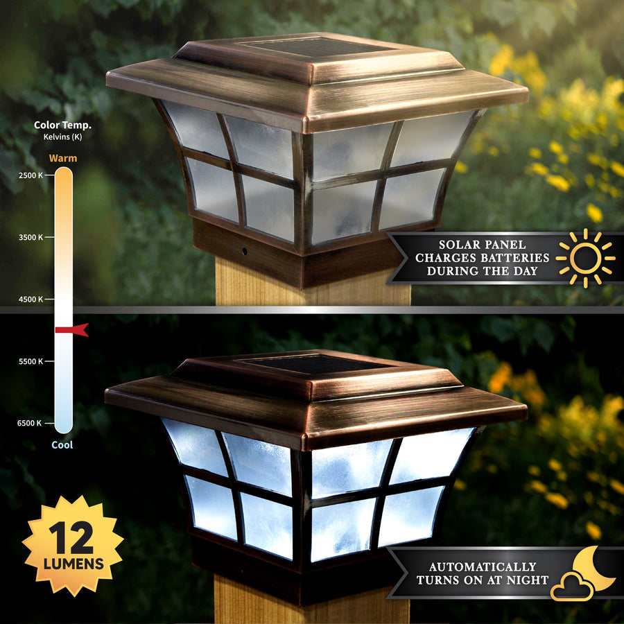 Classy Caps SLO79C 4X4 Copper Plated Prestige Solar Post Cap - Atlantic Lighting