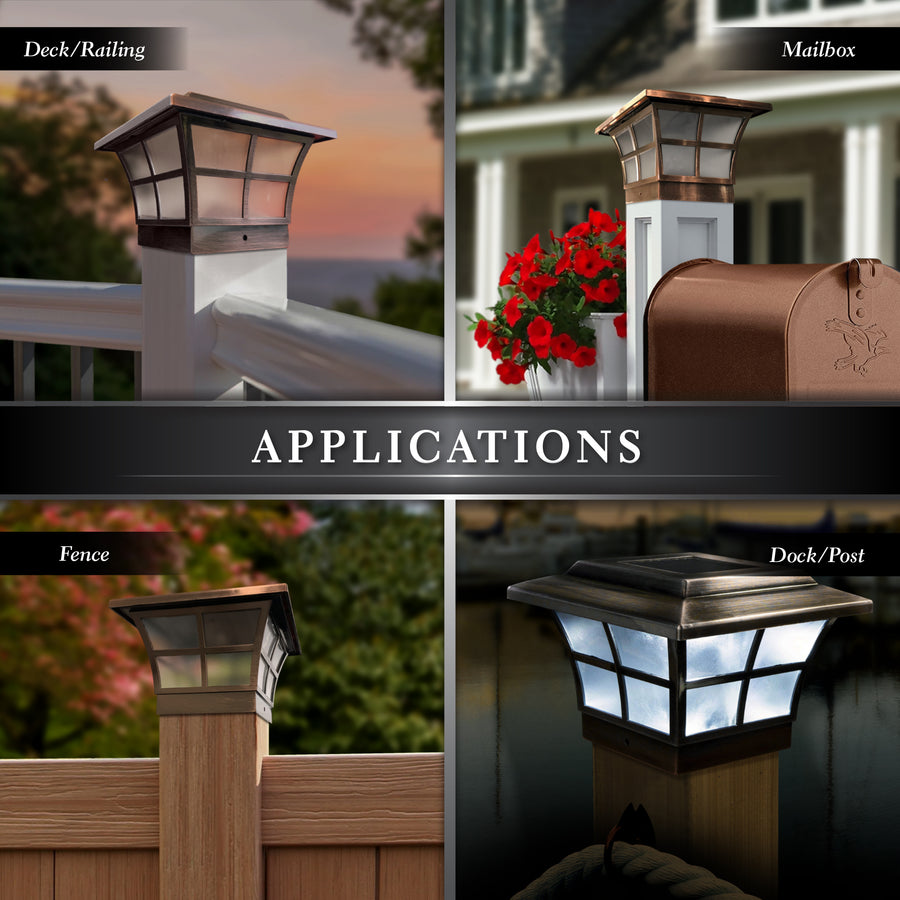 Classy Caps SLO79C 4X4 Copper Plated Prestige Solar Post Cap - Atlantic Lighting