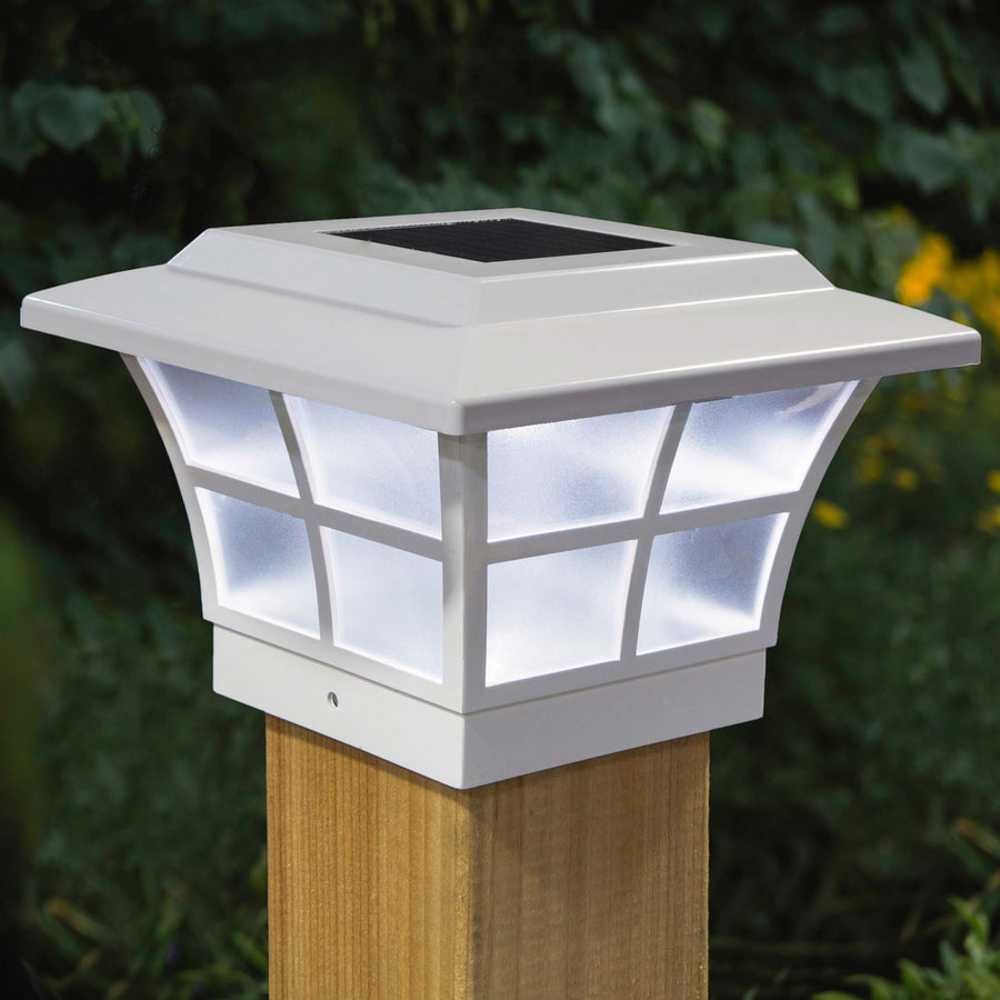 Classy Caps SLO79W 4X4 White Pvc Prestige Solar Post Cap - Atlantic Lighting