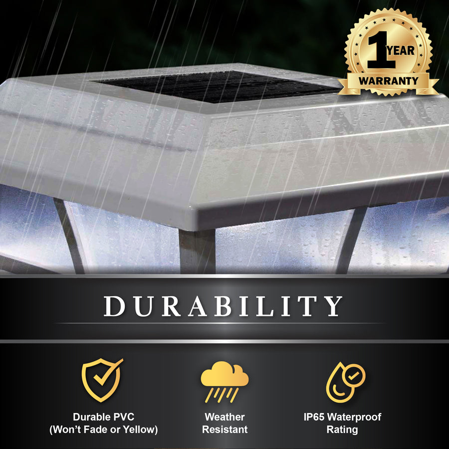 Classy Caps SLO79W 4X4 White Pvc Prestige Solar Post Cap - Atlantic Lighting