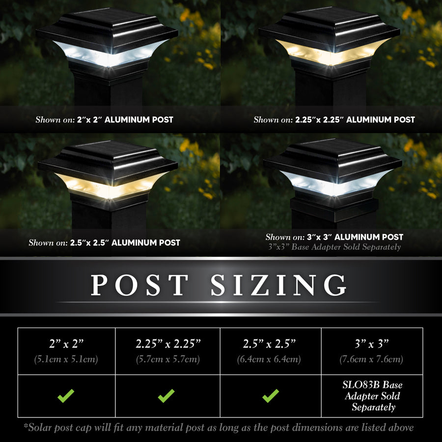 Classy Caps SLO82B 2.5X2.5 Black Aluminum Imperial Solar Post Cap - Atlantic Lighting
