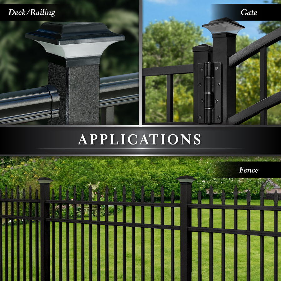 Classy Caps SLO82B 2.5X2.5 Black Aluminum Imperial Solar Post Cap - Atlantic Lighting