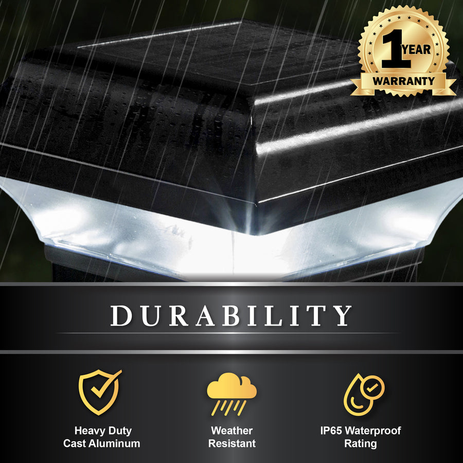 Classy Caps SLO82B 2.5X2.5 Black Aluminum Imperial Solar Post Cap - Atlantic Lighting