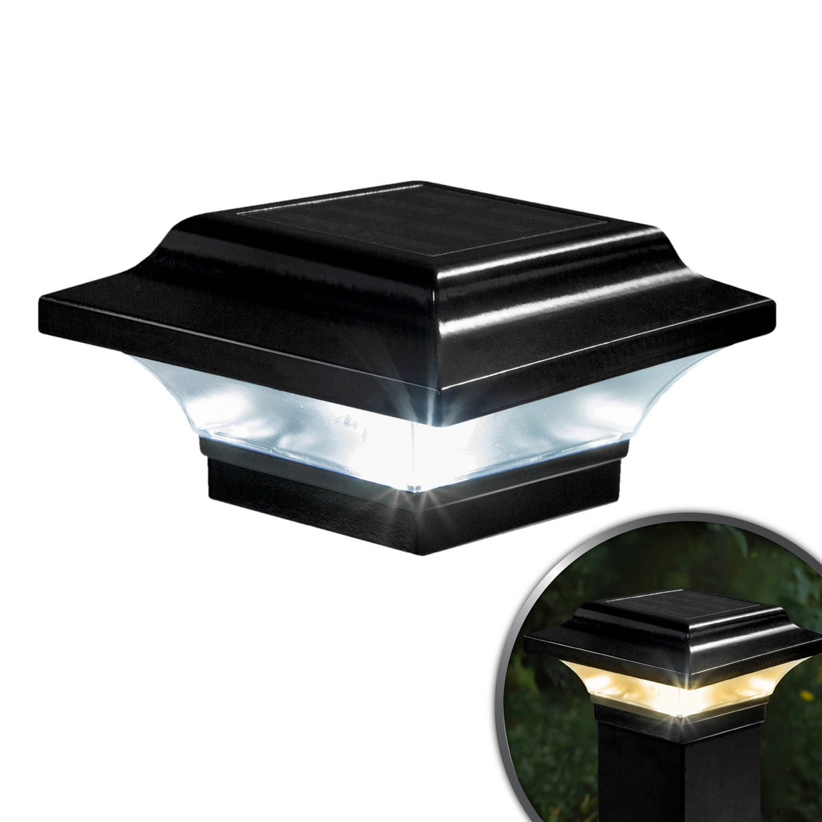 Classy Caps SLO82B 2.5X2.5 Black Aluminum Imperial Solar Post Cap - Atlantic Lighting