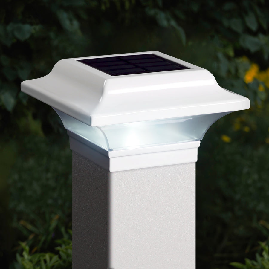 Classy Caps SLO82W 2.5X2.5 White Aluminum Imperial Solar Post Cap - Atlantic Lighting