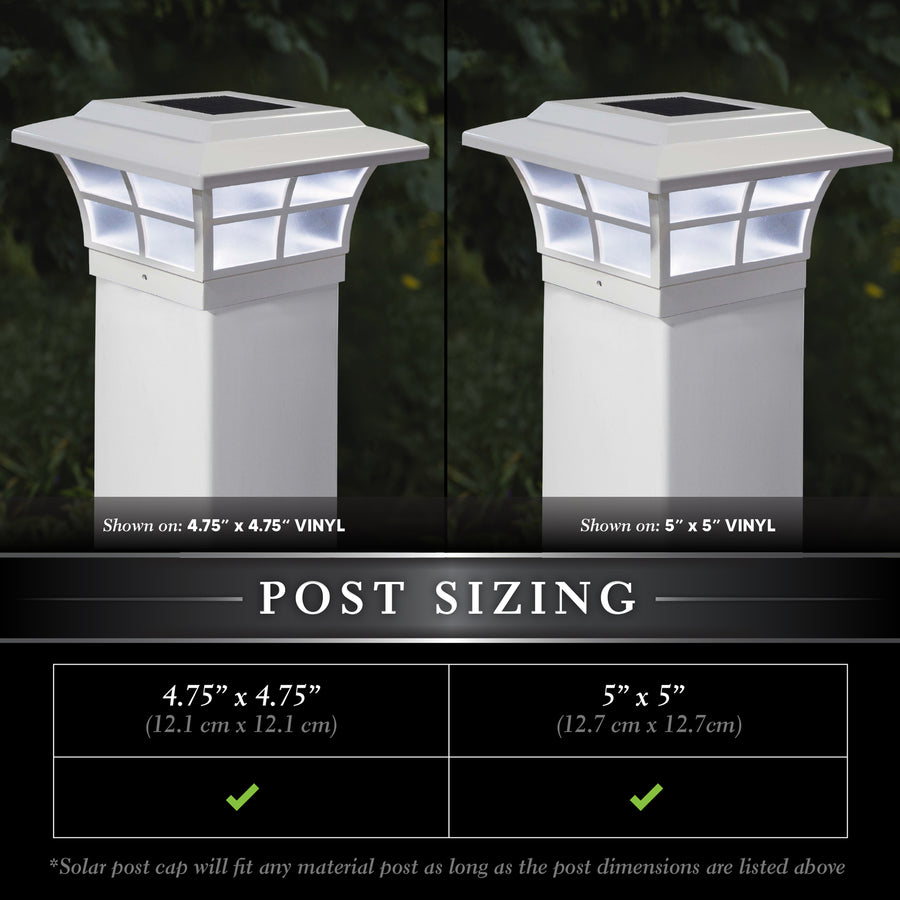 Classy Caps SLO85 5X5 White Pvc Prestige Solar Post Cap - Atlantic Lighting